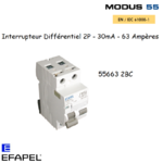Interrupteur Différentiel 2P 30mA 63A - 55663 2BC