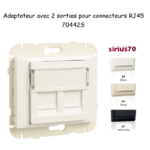 Adaptateur avec Module 2 sorties pour connecteurs RJ45 Sirius70442S
