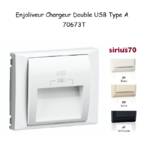 Enjoliveur pour double chargeur usb Sirius 70673T