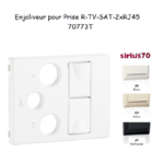 Enjoliveur pour prise R TV SAT 2xRJ45 Sirius 70773T