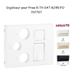 Enjoliveur pour prise R TV SAT RJ45 Fibre Optique Sirius 70770T