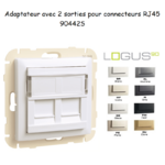 Adaptateur avec module 2 sorties pour connecteur RJ45 Logus 90442S