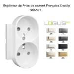Enjoliveur pour Prise de courant française double avec protection Logus 90656T