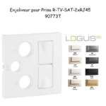 Enjoliveur Prise mixte R-TV-SAT-2xRJ45 Logus 90773T