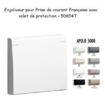Enjoliveur pour prise de courant Française avec volet de protection APOLO5000 50654T