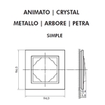 Dimensions plaque simple Animato Logus90 efapel 90910