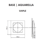 Dimensions plaque Simple Base Aquarella Logus90 efapel 90910