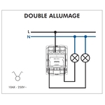 FT Interrupteur double allumage Quadro45 efapel