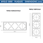 Dimensions plaque triple APOLO