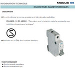 Fiche Technique Disjoncteur Magnétothermique Modus 55