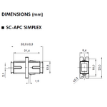Coupleur de Connecteur Fibre optique Simplex SC APC 82210 Dimensions