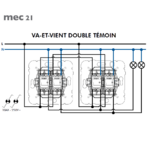 Mécanisme Va-et-Vient Double Lumineux - 21203 schéma