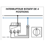 Mécanisme interrupteur rotatif de 4 positions mec 21305 schéma
