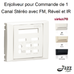 Enjoliveur pour comande de 1 canal stéréo avec FM Réveil et IRSirius 70715T