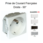 Prise de courant française droite 90° 2 modules Quadro 45476S