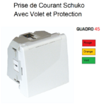 Prise de courant Schuko droite 90° 2 modules Quadro 45127S ROV