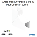Angle Intérieur Variable pour goulotte série 13 100x60 réf 13082ABR