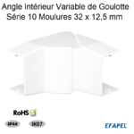 Angle Intérieur variable pour goulotte série 10 Moulures 32x12,5 10402ABR