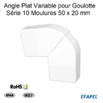 Angle plat variable pour goulotte série 10 Moulures 50x20 10503ABR