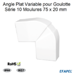 Angle plat variable pour goulotte série 10 Moulures 75x20 10143ABR