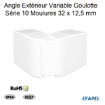 Angle extérieur variable pour goulotte série 10 Moulures 32x12,5 10406ABR