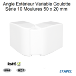 Angle extérieur variable pour goulotte série 10 Moulures 50x20 10506ABR