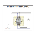 Schéma de montage Interrupteur Bipolaire EFAPEL série Mec21 - 21021