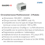Chronothermostat 2 modules Quadro 45235S Infos
