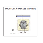 Schéma de montage Poussoir à bascule (NO+NF) série Mec21