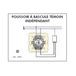 Schéma de montage Poussoir à bascule témoin indépendant série Mec21