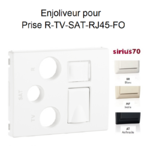 Enjoliveur pour prise R TV SAT RJ45 Fibre Optique Sirius 70770T