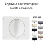 Enjoliveur pour Interrupteur rotatif 4 positions Apolo 50766T