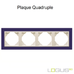 Plaque Quadruple animato logus90 efapel 90940TZG Bleu Glace
