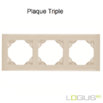 Plaque Triple base logus90 efapel 90930TMF Ivoire
