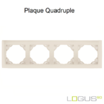 Plaque Quadruple aquarella logus90 efapel 90940TGE Glace