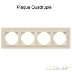 Plaque quadruple animato logus90 efapel 90940TMM ivoire ivoire