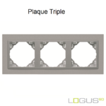 Plaque triple animato logus90 efapel 90930TAA Alumine Alumine