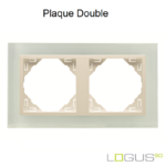 Plaque Double crystal logus90 efapel 90920TCP Cristal Perle