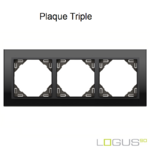 Plaque triple crystal logus90 efapel 90930TEP Cristal Noir Noir