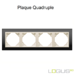 Plaque Quadruple crystal logus90 efapel 90940TEG Cristal Noir Glace