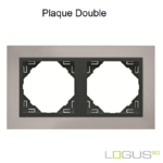 Plaque Double metallo logus90 efapel 90920TRS Chrome Gris