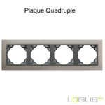 Plaque Quadruple metallo logus90 efapel 90940TUS Alumine Gris