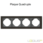 Plaque Quadruple metallo logus90 efapel 90940TQS Nickel Gris