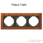 Plaque triple arbore logus90 efapel 90930TMS Acajou Gris