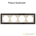 Plaque quadruple petra logus90 efapel 90940TGG Granite Glace