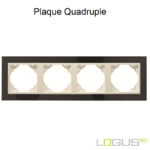 Plaque quadruple petra logus90 efapel 90940TGP Granite Perle