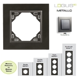 Plaque simple ou multiple logus90 Metallo Nickel Gris TQS