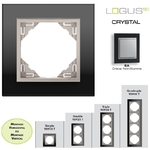 Plaque simple ou multiple logus90 Crystal TEA Cristal Noir Alumine