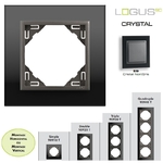 Plaque simple ou multiple logus90 Crystal TES Cristal Noir Gris