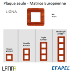 Plaque LIGNA matrice européenne 42910TMG 42920TMG 42930TMG 42940TMG ACAJOU